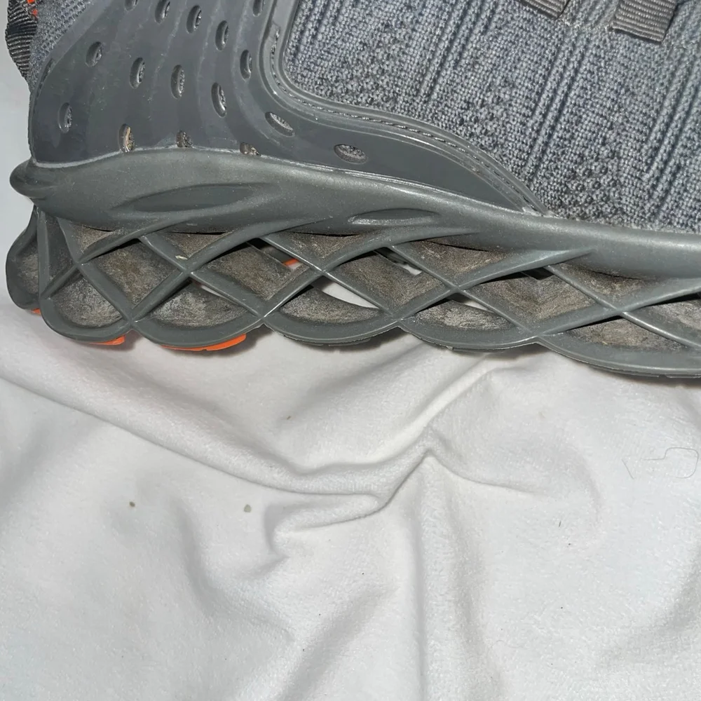 Men's US 8 Hello Mr.L Grey & Orange Athletic Sneakers